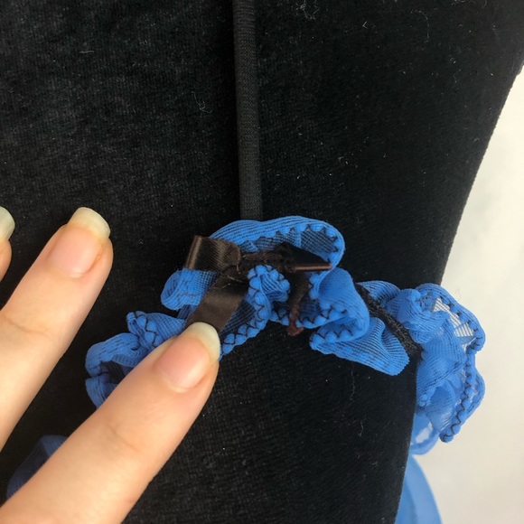 Vintage Ruffled Blue & Black Babydoll Lingerie - Picture 9 of 17